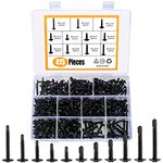 Phillips Head Self Tapping Screws, 415 Pcs M4.2 M4.8 Wafer Head Self Drilling Screws, Black Sheet Metal Screws, Assorted Stainless Steel Screws for Wood Drywall Metal Plastic Sheet Metal Screws