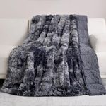 Uttermara Weighted Blanket Queen Size 15 Pound for Adults, Sherpa Faux Fur Heavy Blanket for Couch Bed, Super Soft Plush Fleece Cozy Sherpa Reverse, Luxury Long Fur Throw Blanket, 60"x80" Grey Tie Dye