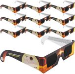 Lunt Solar Systems 10 Pack Premium, Solar Eclipse Glasses Approved 2024, ISO and CE Certified Optical Quality Safe Shades for Direct Sun Viewing for Solar Eclipse