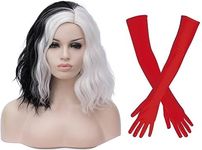 TANTAKO Women Black and White Wigs 