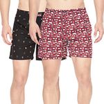 Pepe Jeans Premium Cotton Men Regular Fit Boxers | Ultra-Comfort Natural Fiber Printed Boxer Shorts with Elastic Waistband, Side Pockets - L