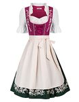 JASAMBAC German Oktoberfest Dirndl Dress Halloween Costume Maid Outfit Size XL Purple