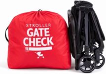 J.L. Childress Gate Check Travel Bag for Compact-Fold Strollers - For Airplane Gate Check, Fits Most Single, Compact Fold Travel Strollers, Airport Accessories, Flying Essentials - Red