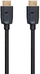 Monoprice 8K Ultra High Speed HDMI Cable - HDMI 2.1, 8K@60Hz, 4K@120Hz, 48Gbps, HDR, VRR, 10ft, Black (Pack of 1)