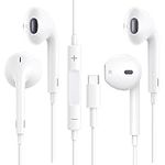 2 Pack USB C Headphones for Galaxy S23 S22 S21 Ultra FE,In Ear Type C Earphones Wired HiFi Stereo Noise Cancellation Earbuds with Mic+Volume Control for iPad Pro/Air/Mini, Huawei,Google Pixel,OnePlus