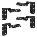 TSSS 4 PCS Black Door Pivot Hinges Heavy Duty Hinges for Wood Doors, 180 Degree Shaft Stainless Steel Top and Bottom Set Pivot Hinge System, Thickness 2.4 mm, Screws not Included