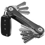 KeySmart Flex - Smart Key Organizer Keychain Compact Key Holder, Keychain Organizer with Key Ring Attachment for Car Key Fob, Keyring Key Chain EDC Accessories, Father's Day Gift (up to 8 Keys, Black)