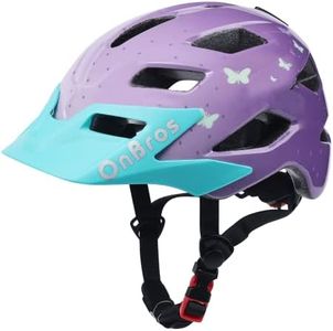 OnBros Kids Bike Helmet - Bike Helmet Boys for 5-14 or Girls Helmet with Visor Adjustable 50-57CM Children Bicycle Helmet Lightweight for Scooter MTB Road Cycling