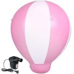 Syhood 3ft Half Hot Air Balloon with Air Pump Inflatable Baby Shower Party Hanging Balloon for Girls Boys Baby Indoor Outdoor Decoration for Kids Birthday Nursery Wedding Exhibitions (Pink)