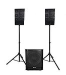Gemini Sound LRX-448 Professional Bluetooth PA System, Line Array with 4x4 Horizontal Drivers, 12" Powered Subwoofer, 1000W, USB/SD Card, Includes Stands and Cables