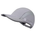 GADIEMKENSD Baseball Cap Running Cap Outdoor Sports Hat for Men Woman Adjustable Quick Dry Reflective Foldable UPF50+ UV Mesh Race Performance Lightweight Water Repellency Light Grey