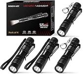 Mini Led Flashlights(4 Packs), RISEMART Small Pocket Flashlights Ultra Bright Waterproof with Pocket Clip for Hiking, Camping and Other Outdoor Activities(3.5‘’)