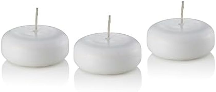 D'light Online Medium Floating Candles 2 3/8 Inch Bulk Pack for Events Floating Candles for Weddings, Spa, Home Decor, Special Occasions and Holiday Decor (Set of 96, White)