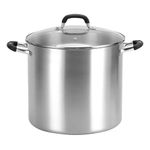 BriSunshine 21.5 QT Canning Pot with Rack, Stainless Steel Water Bath Canner, Stockpot Large pot with Glass Lid Anti-scald Handles for Canning Making Soups, Compatible with Induction Cooktops