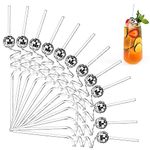 Esteopt 12Pcs Mirror Disco Ball Straws,1970s Disco Decorative Disco Party Straws,Disco Ball Decorations,Disco Theme Straws,Cocktail Straws for Disco Themed Party Decorations Wedding Birthday (Sliver)