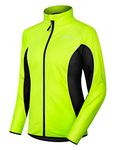 INBIKE Women's Cycling Jacket Biking Running Windbreaker Thermal Fleece Lined Reflective Coat for Cold Weather Winter Green Large