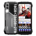 OSCAL Pilot 1 Rugged Smartphone, 15000mAh (33W) Rugged Phone Unlocked,Gemini AI Android 14 Gaming Phone,IP69K Loud Speaker Military Phones, NFC,18GB+256GB/2TB Expand,Dual SIM/1 TF Slots,6.67" Display