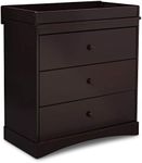 Delta Children Sutton 3 Drawer Dresser with Changing Top, Dark Chocolate