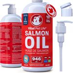 Salmon Oil for Dogs 946 mL - Healthy Skin & Coat, Fish Oil, Omega 3 EPA DHA, Liquid Food Supplement for Pets, All Natural, Supports Joint & Bone Health, Natural Allergy & Inflammation Defense