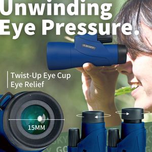 Gosky Piper 12x55 HD Monocular Telescope – BAK4 Prism, FMC Lens, Blue