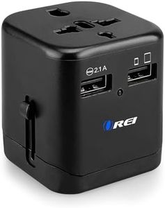 OREI Worldwide Universal Travel Adapter with Dual USB Ports (2.1A Smart Plug Charging) - All-in-One, 100V-250V plug - International plug Adapter for Cell Phones, Tablets, Camera - 5 Years of Warranty