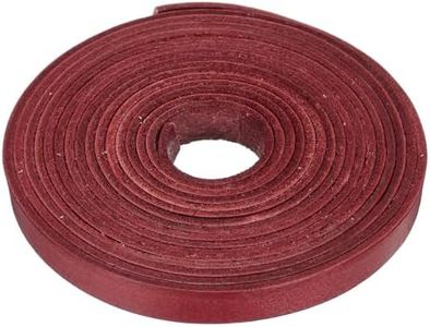 uxcell 3.3 Yards 10mm Flat Leather Cord, Leather Lacing Strips for DIY Crafts Red Brown