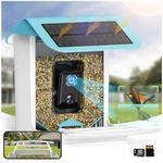 Smart Bird Feeder with Camera Solar Powered,1080P HD Auto Capture Bird Videos,APP Control & Real Time Views and Notifications,Free AI Identify 11000+Bird Species, Squirrel Proof Bird Feeder