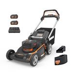 WORX Nitro 40V 21" Cordless Lawn Mower with Aerodeck & Intellicut, Electric Mower with Variable Speed, Self-propelled Lawn Mower WG760 – (2) PowerShare 5.0Ah Batteries & Charger Included