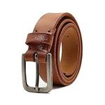 Deneau London Genuine Leather Belt for Women, Handmade for Jeans and Casual Wear, Handstitched Buckle, Luxury Gift Box, Fashionable Retro Vintage (Tan, Large)