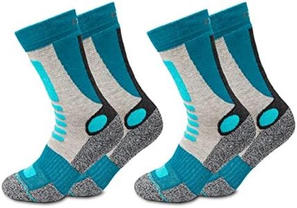 Occulto Calcetines senderismo mujer 2 pares (modelo: Gerlinde) 39-42 Turquesa-Gris