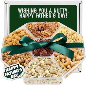Fathers Day Nut Gift Basket, 7 Sectional Platter of Nut Baskets Gifts for Men, Great for Father Day gifts for Husband, Perfect Dad Gift for Fathers Day,