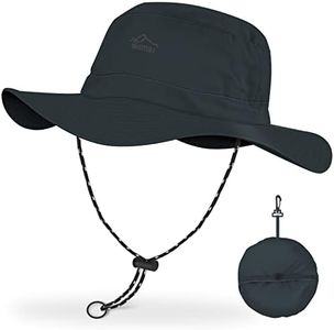 BROTOU UPF 50 Foldable Unisex Wide Brim Sun Hats, Breathable UV Protection Summer Hat, Waterproof Fishing Hiking Walking Hat for Men & Women (UK, Alpha, One Size, Dark Grey)