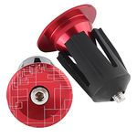 Expanding Adjustable Locking Caps, High‑strength Aluminum Alloy Material Bar End Plugs for Bicycle for Bike(Red)