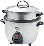 Quest 400W Rice Cooker & Steamer with Keep Warm Function, 1L/Non-Stick Inner Pot/Cooks Rice & Makes Healthy Steamed Vegetables/Includes Spatula & Measuring Cup