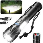 Rechargeable LED Flashlights High Lumens, Super Bright Tactical Flashlight, 7 Modes with COB Work Light, Waterproof Powerful Magnet Handheld Flash Light for Outdoor Emergencies, Hiking, Camping