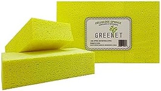 Greenet Car Wash Sponges, Large Cellulose Multi-use Scrub, Sponge For Car, Kitchen And Cleaning, Pack Of 3, Car Sponges, Yellow, Environmentally Safe Biodegradable