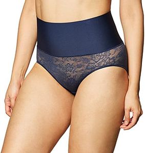 Maidenform Damen Tame Your Tummy Brief Shapewear-Unterhose, Marineblaue Spitze, X-Large