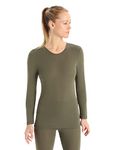 Icebreaker Women's 175 Everyday Cold Weather Base Layer Thermal Long Sleeve Crewneck T-Shirt, Loden Green, XL