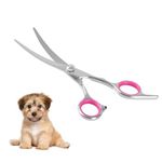 Dog Curved Scissors, 6" Curved Cat Dog Grooming Scissors Stainless Steel Dog Cat Hair Cutting Eye Trimming Scissors Up Curved for Dog Grooming Family