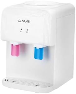 Devanti Bench Top Water Dispenser Cooler for Office Home Living Room Indoor, Portable Cold Hot Chiller Purifier 15L, Benchtop White 2 Temperature Settings