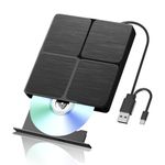 Alphami External Blu ray Drive, USB 3.0 & Type C Bluray Burner, External Blueray/DVD Drive for PC, Compatible with Windows XP/7/8/10/11, Linux, Mac OS
