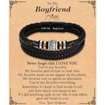 TEVOP Boyfriend Bracelet Gifts, Leather Bracelet Boyfriend Gifts for Men, Romantic Valentines Gifts for Boyfriend from Girlfriend, Birthday Anniversary Christmas Gifts for Him…