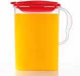 LocknLock Aqua Fridge Door Water Jug with Handle BPA Free Plastic Pitcher with Flip Top Lid Perfect for Making Teas and Juices, 3 Quarts, Red