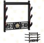 Z-fiber Sword Wall Mount Sword Holder Display Stand Padded Katana Wakizashi Genji and Samurai Swords Dragon Pattern,3 Tier