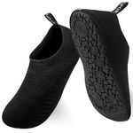 Rness Water Shoes for Men, Boys, Beach Shoes, Quick-Dry Auqa Socks, for Swiming, Beach, Paddle Board, Surf, Black, 45 EU