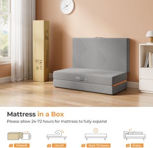 Vesgantti Small Double Folding Mattress 120x190cm – 15cm Gel Memory Foam, Tri-Fold for Travel & Guest Bed
