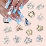 Glitter Crown Nail Charms for Nails