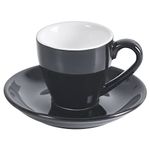 ionEgg Porcelain Espresso Cup with Saucer, Espresso Shot Cup, 80ml/2.7Oz, Black