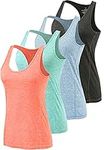 ROSYLINE Workout Tank Tops for Women Racerback Yoga Tops Quick Dry ​Activewear Tanks Bl Lightblue LightGreen Orange XL