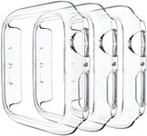 3 Pack Compatible for Apple Watch Case 40mm Series 6 Series 5 Series 4 / SE, Hard PC Bumper Case Protective Cover Frame [NO Screen Film] Compatible for iWatch Accessories 40mm, Clear/Clear/Clear